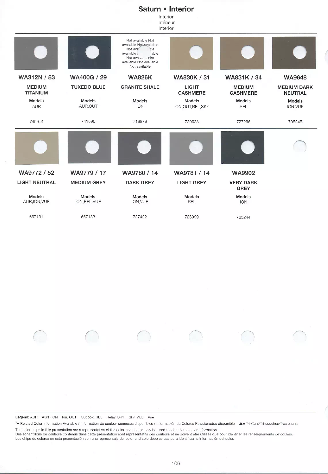 Oem Colors, Paint Codes, Mixing Stock Numbers, and Color Names for 2007 General Motors, Buick, Cadillac, GMC, and Chevrolet Vehicles