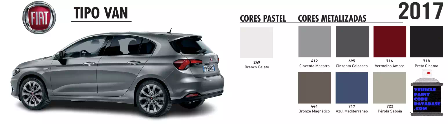 2017 fiat Tipo Van paint codes and color charts and vehicle example
